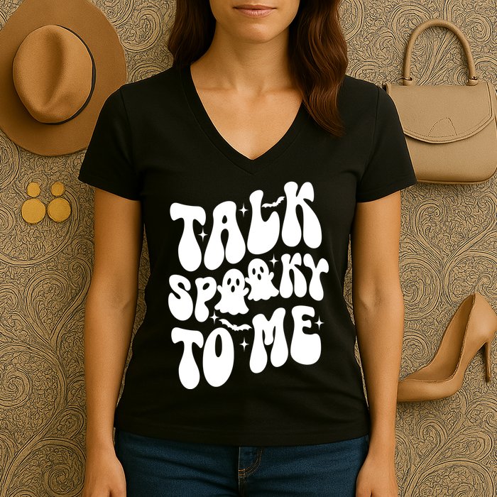 Take Spooky To Me Retro Groovy Halloween Women's V-Neck T-Shirt