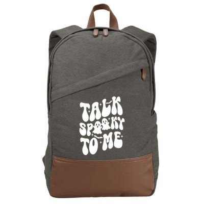 Take Spooky To Me Retro Groovy Halloween Cotton Canvas Backpack