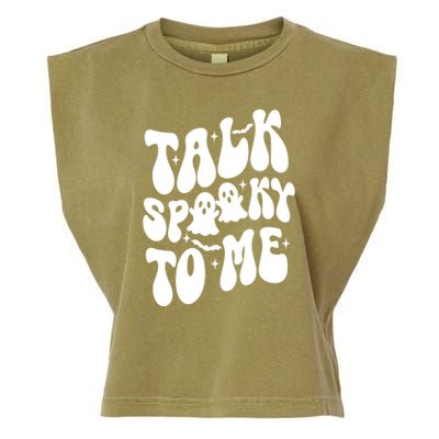 Take Spooky To Me Retro Groovy Halloween Garment-Dyed Women's Muscle Tee