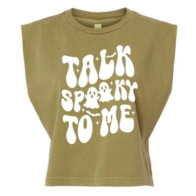 Take Spooky To Me Retro Groovy Halloween Garment-Dyed Women's Muscle Tee