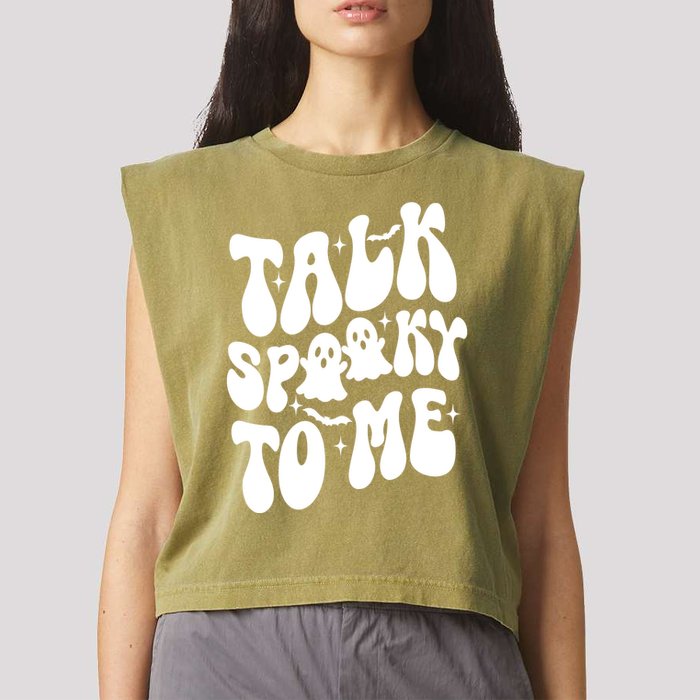 Take Spooky To Me Retro Groovy Halloween Garment-Dyed Women's Muscle Tee