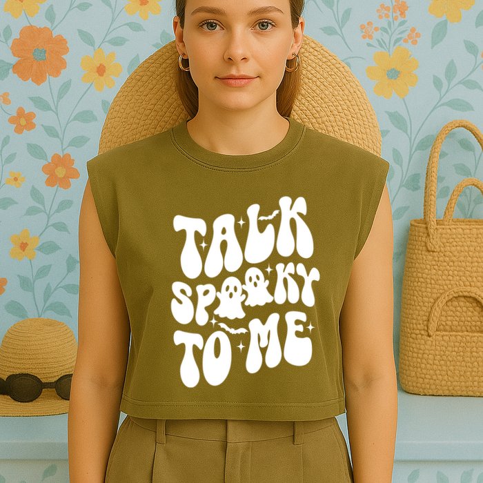 Take Spooky To Me Retro Groovy Halloween Garment-Dyed Women's Muscle Tee