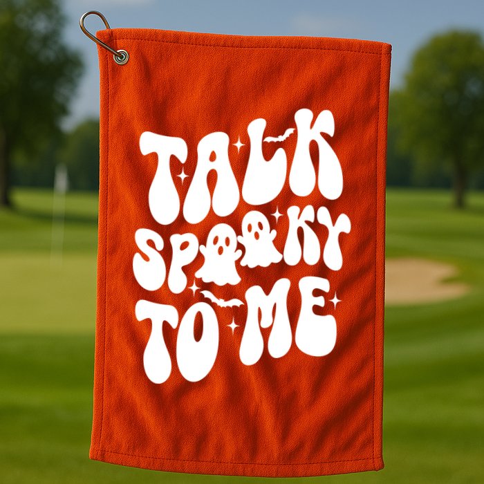 Take Spooky To Me Retro Groovy Halloween Golf Towel