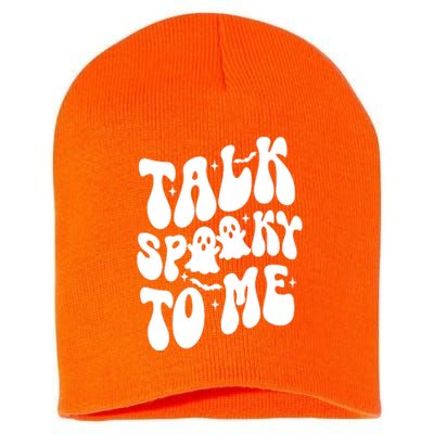 Take Spooky To Me Retro Groovy Halloween Short Acrylic Beanie