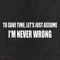 To Save Time Let's Assume I'm Never Wrong I Am Right 25L Jumbo Tote