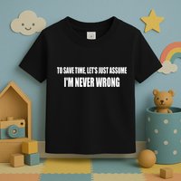 To Save Time Let's Assume I'm Never Wrong I Am Right Toddler T-Shirt