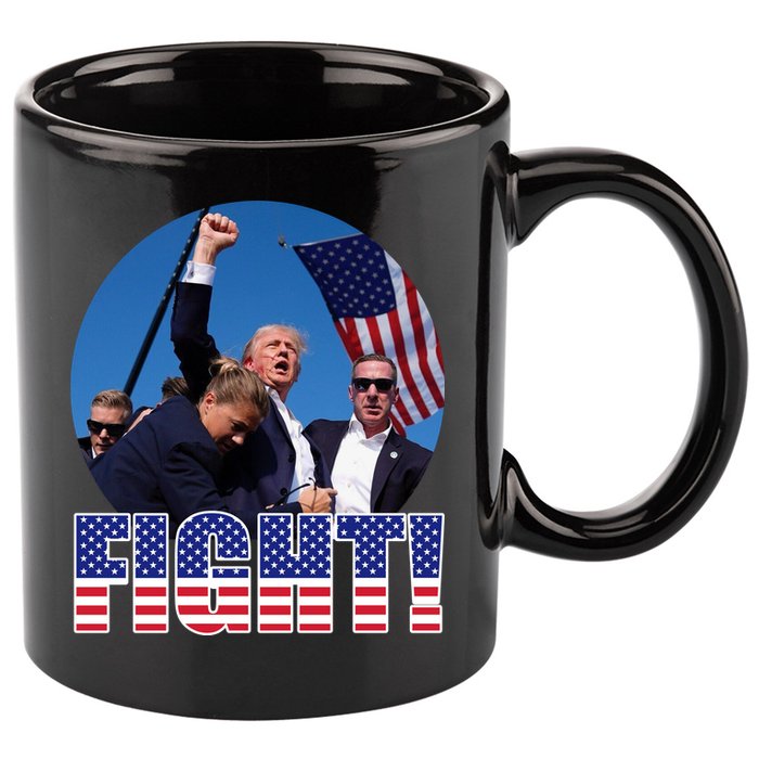 Trump Signals To Americans To Fight 11oz C Handle Ceramic Mug