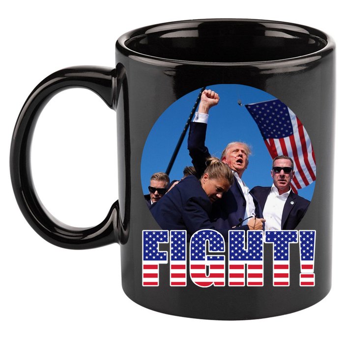 Trump Signals To Americans To Fight 11oz C Handle Ceramic Mug