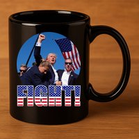 Trump Signals To Americans To Fight 11oz C Handle Ceramic Mug