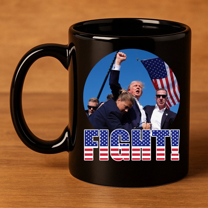 Trump Signals To Americans To Fight 11oz C Handle Ceramic Mug