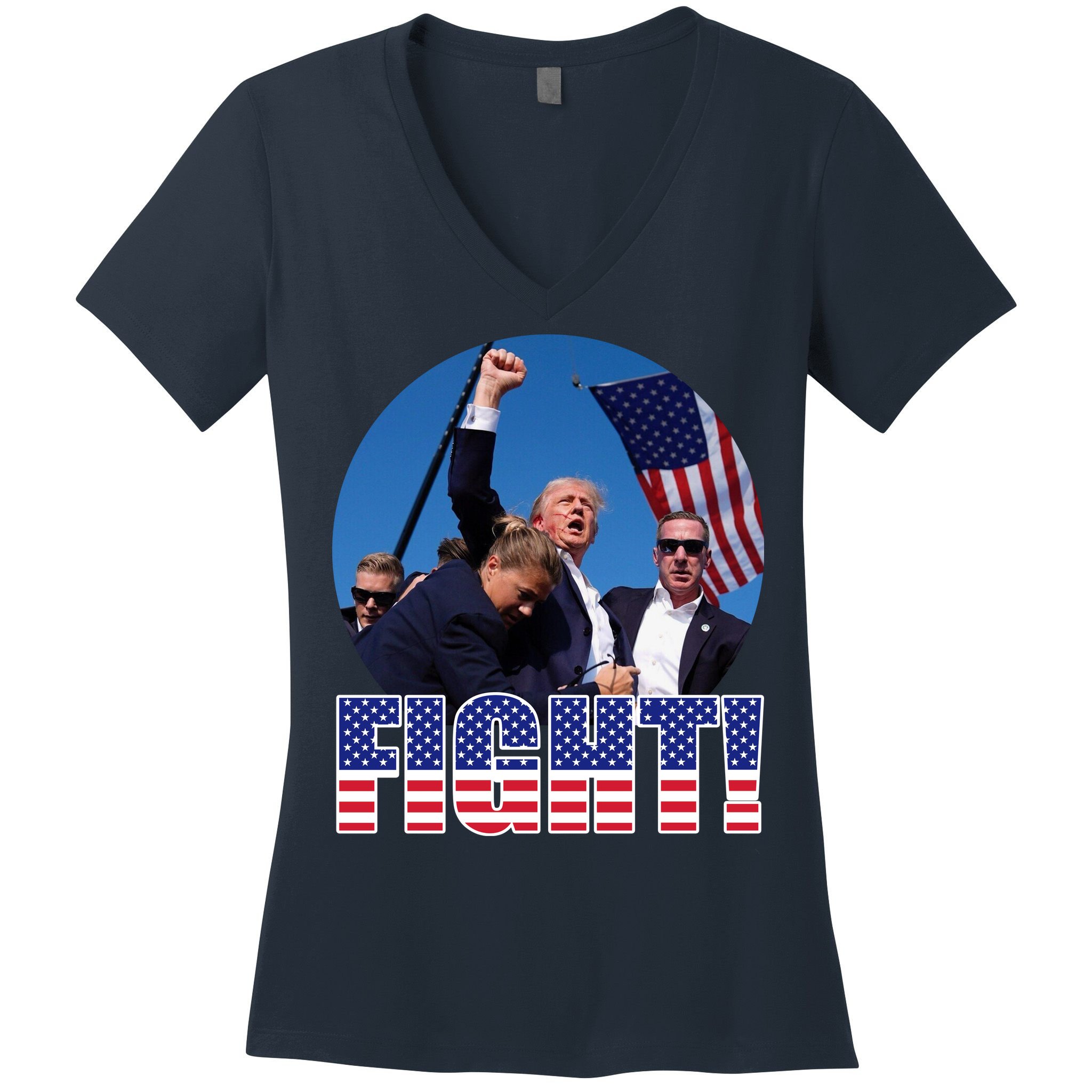 Trump Signals To Americans To Fight Women's V-Neck T-Shirt