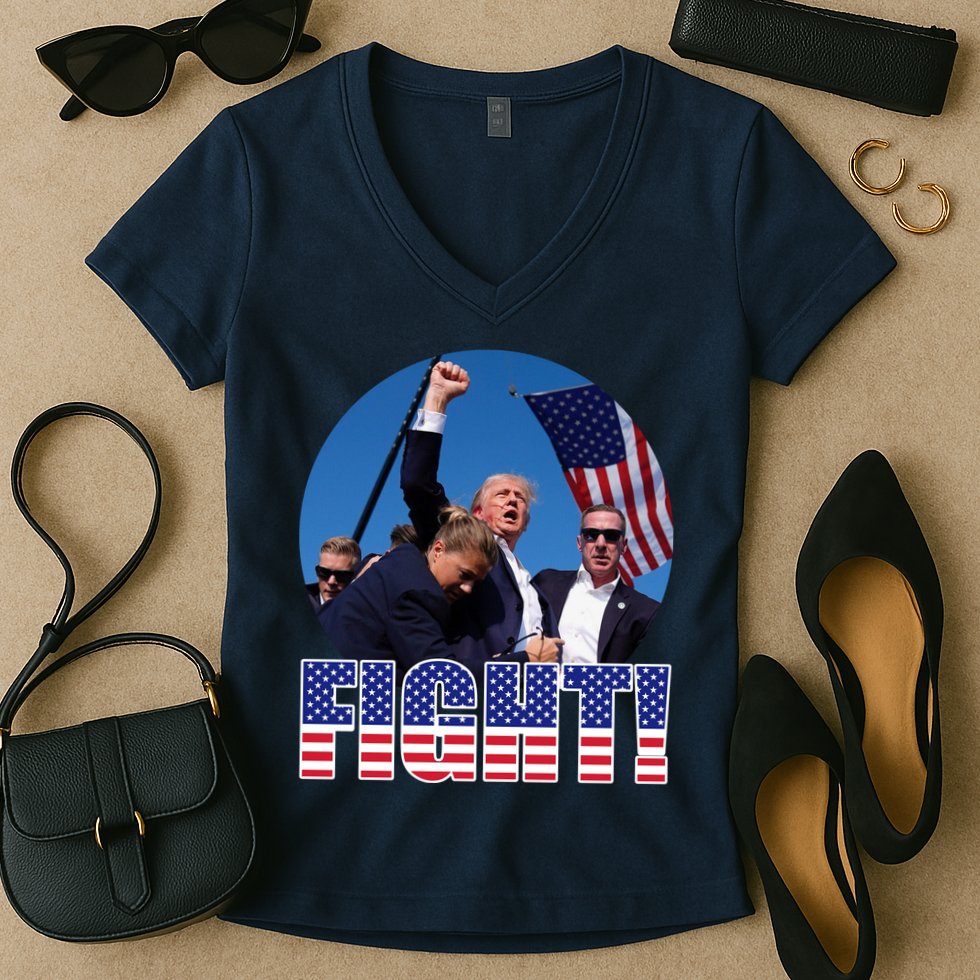 Trump Signals To Americans To Fight Women's V-Neck T-Shirt