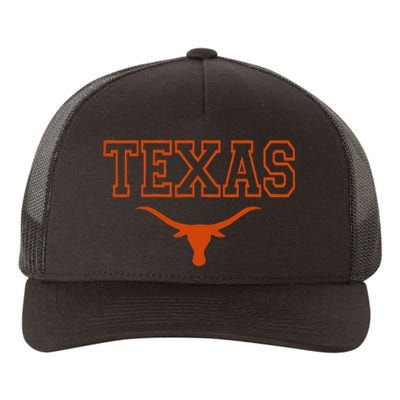 Texas State Tx Vintage Bull Head Proud Texans Yupoong Adult 5-Panel Trucker Hat