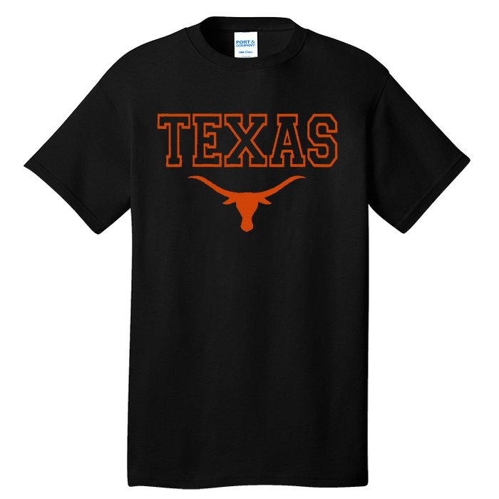 Texas State Tx Vintage Bull Head Proud Texans Tall T-Shirt