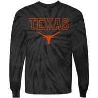 Texas State Tx Vintage Bull Head Proud Texans Tie-Dye Long Sleeve Shirt