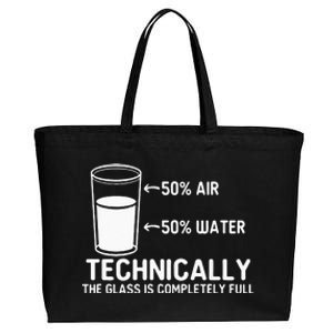 Teacher Scientific Technically The Glass Is Completely Full Cotton Canvas Jumbo Tote