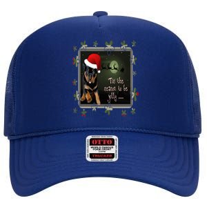 The Season To Be Jolly Cute Pup Holiday Greetings Cool Gift High Crown Mesh Back Trucker Hat