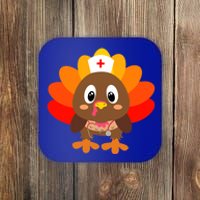 Thanksgiving Scrub Tops Cute Turkey Nurse Nursing Funny Gift Coaster