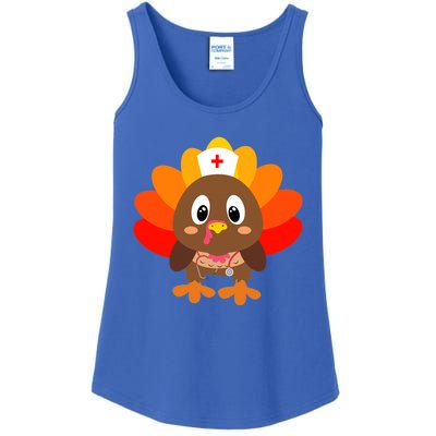 Thanksgiving Scrub Tops Cute Turkey Nurse Nursing Funny Gift Ladies Essential Tank