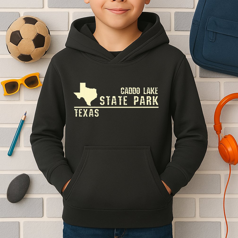 Tx Souvenir Texas Caddo Lake State Park Kids Hoodie