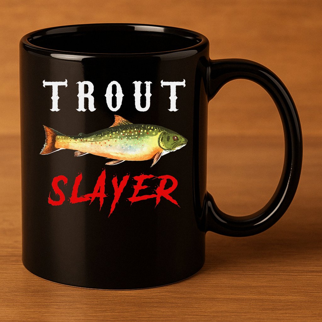 Trout Slayer Trout Fishing For Anlgers 11oz C Handle Ceramic Mug