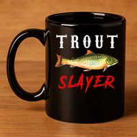 Trout Slayer Trout Fishing For Anlgers 11oz C Handle Ceramic Mug