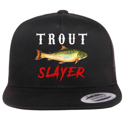 Trout Slayer Trout Fishing For Anlgers Flat Bill Trucker Hat