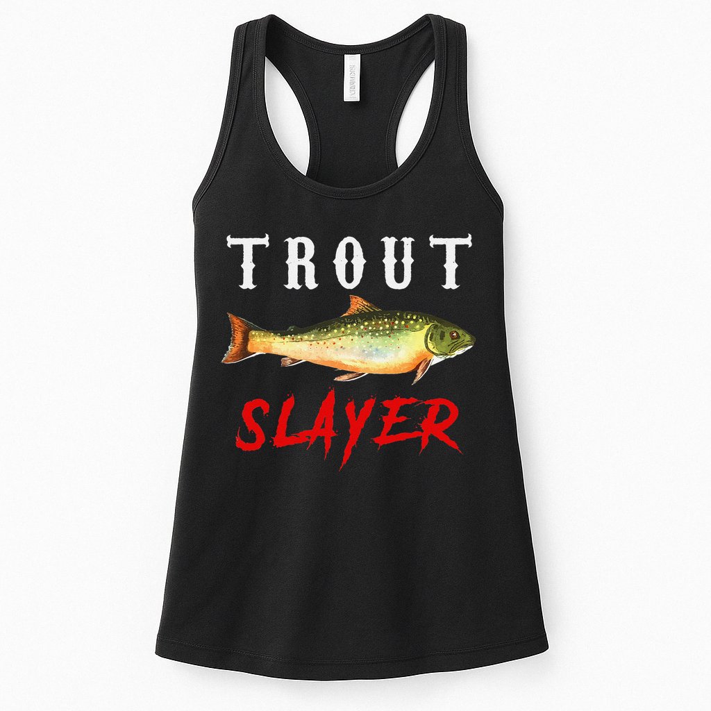 Trout Slayer Trout Fishing For Anlgers Womens Tank Top