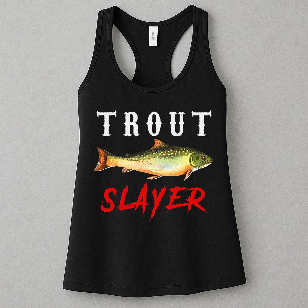 Trout Slayer Trout Fishing For Anlgers Womens Tank Top