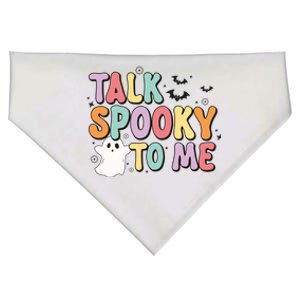 Talk Spooky To Me Groovy Halloween Retro Gift USA-Made Doggie Bandana