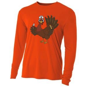 Thanksgiving Scrub Tops Turkey Nurse Holiday Nursing Gift Cooling Performance Long Sleeve Crew