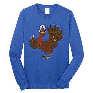 Thanksgiving Scrub Tops Turkey Nurse Holiday Nursing Gift Long Sleeve Shirt