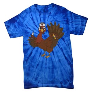 Thanksgiving Scrub Tops Turkey Nurse Holiday Nursing Gift Tie-Dye T-Shirt