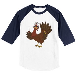 Thanksgiving Scrub Tops Turkey Nurse Holiday Nursing Gift Baseball Sleeve Shirt