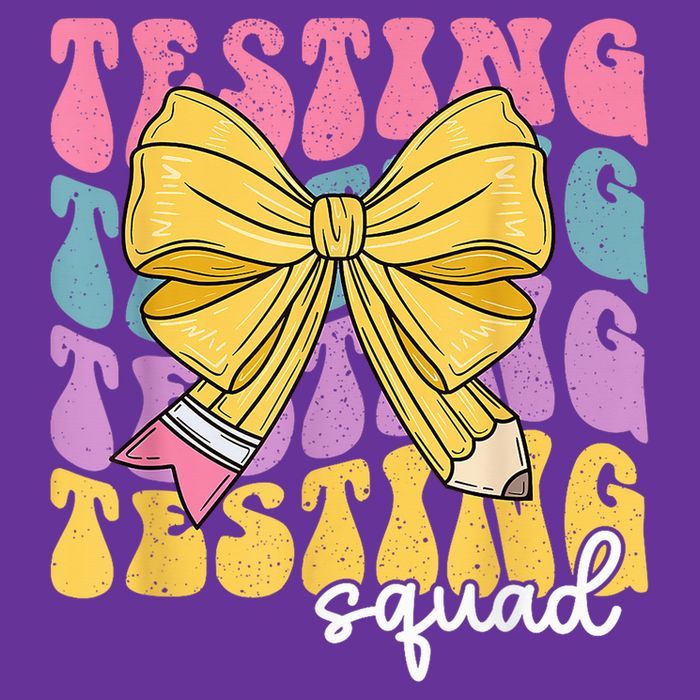 Teacher State Testing Squad Test Day Motivation Coquette Bow Sweatshirt