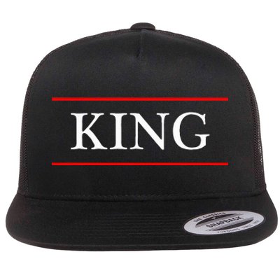 That Says The Word King On It Flat Bill Trucker Hat