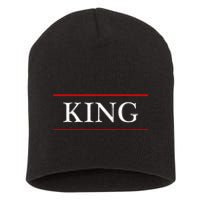 That Says The Word King On It Short Acrylic Beanie