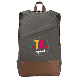 TK Squad Tee Transitional Kindergarten Teacher Team Crew Cotton Canvas Backpack