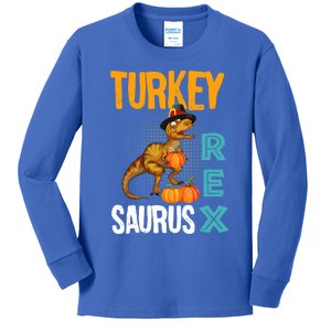 Turkey Saurus T Rex Dinosaur Funny Thanksgiving Great Gift Kids Long Sleeve Shirt