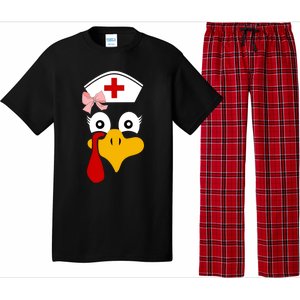 Thanksgiving Scrub Tops Turkey Nurse Nursing Cool Gift Pajama Set