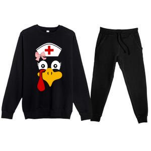 Thanksgiving Scrub Tops Turkey Nurse Nursing Cool Gift Premium Crewneck Sweatsuit Set