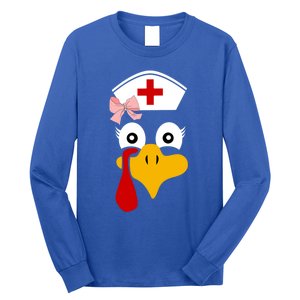 Thanksgiving Scrub Tops Turkey Nurse Nursing Cool Gift Long Sleeve Shirt