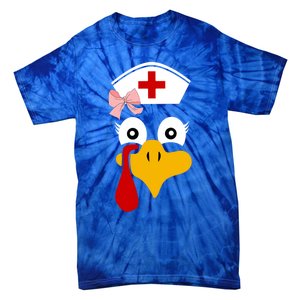 Thanksgiving Scrub Tops Turkey Nurse Nursing Cool Gift Tie-Dye T-Shirt