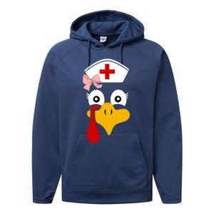 Thanksgiving Scrub Tops Turkey Nurse Nursing Cool Gift Performance Fleece Hoodie