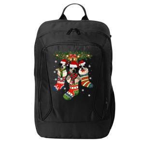 Three Shih Tzu In Sock Christmas Santa Xcute Giftmas Dog Funny Gift City Backpack