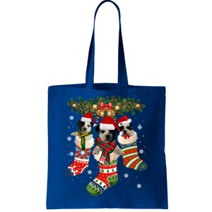 Three Shih Tzu In Sock Christmas Santa Xcute Giftmas Dog Funny Gift Tote Bag