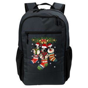 Three Shih Tzu In Sock Christmas Santa Xcute Giftmas Dog Funny Gift Daily Commute Backpack