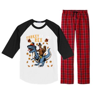 Turkey Saurus Tcute Giftrex Thanksgiving Dinosaur Costume Boys Gift Raglan Sleeve Pajama Set