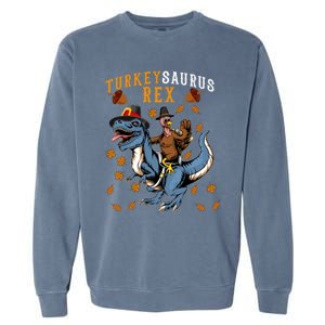 Turkey Saurus Tcute Giftrex Thanksgiving Dinosaur Costume Boys Gift Garment-Dyed Sweatshirt