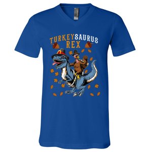 Turkey Saurus Tcute Giftrex Thanksgiving Dinosaur Costume Boys Gift V-Neck T-Shirt